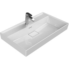 Turkuaz Seramik Cerastyle Sharp 80 Cm Etajerli Lavabo