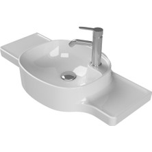 Turkuaz Seramik Cerastyle Harmony 80 Cm Etajerli Lavabo