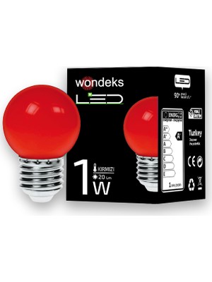 Wondeks 1W Top Gece LED Ampul (Kırmızı)