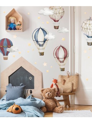 Bunny Decor Uçan Balon Çocuk Odası Duvar Sticker