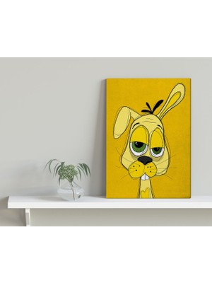 Bk Gift Drunken Rabbit Yellow Tasarımlı Kanvas Tablo 30X50CM-1