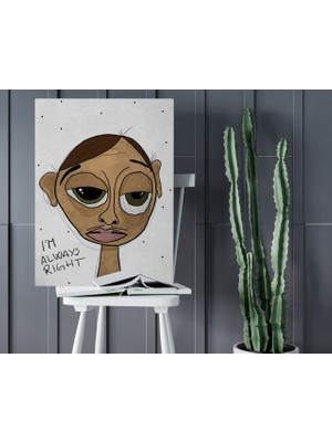 Bk Gift The Lazy People Collection Wise Guy Tasarımlı Kanvas Tablo 50X70CM-1