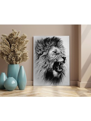 Bk Gift Lion Tasarımlı Kanvas Tablo 70X100CM-1