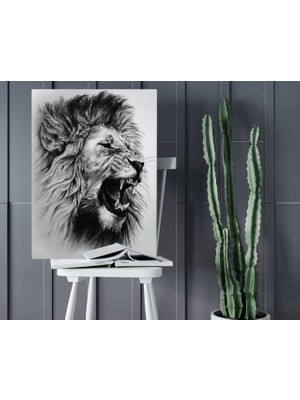 Bk Gift Lion Tasarımlı Kanvas Tablo 50X70CM-1