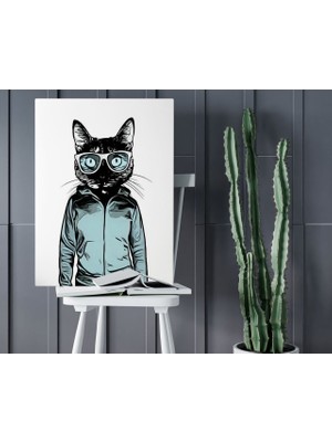 Bk Gift Cool Cat Tasarımlı Kanvas Tablo 50X70CM-1