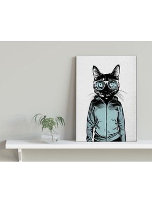 Bk Gift Cool Cat Tasarımlı Kanvas Tablo 30X50CM-1