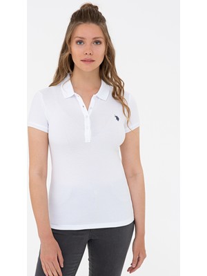 U.S. Polo Assn. Kadın Beyaz Basic T-Shirt