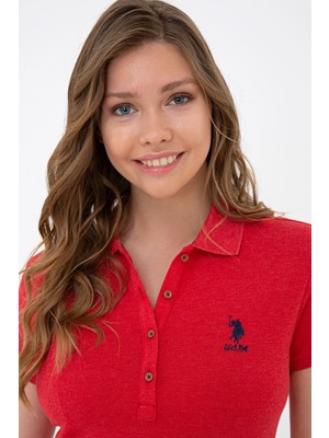 U.S. Polo Assn. Kadın Açık Kırmızı Basic T-Shirt 50232629-VR097