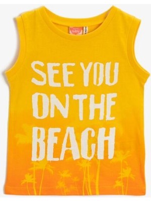 Koton Yazılı Atlet Pamuklu Baskılı