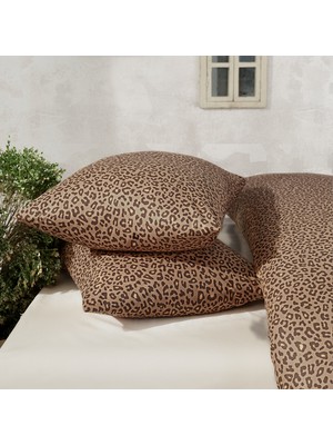 Cote Blanc Leopar  240 x 220 cm Pamuk Ranforce Battal Boy Nevresim Takımı