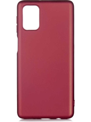 Case 4U Samsung Galaxy M31S Kılıf Klasik Mat Renkli Yumuşak Premier Silikon Mürdüm