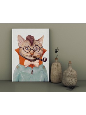 Bk Gift Eclectic Cat Tasarımlı Kanvas Tablo 30X50CM-1