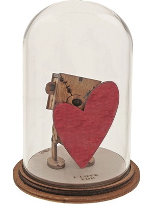 Kloche I Love You Seni Seviyorum Sevimli Ayıcık El Yapımı Cam Fanus Dekoratif Obje