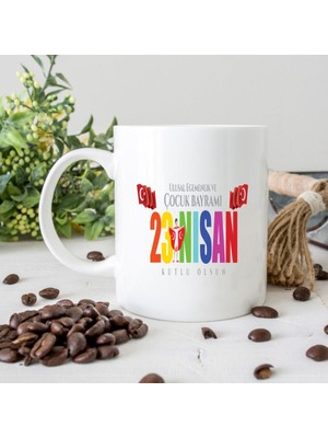 Edda Gift 23 Nisan Baskılı Kupa Bardak Beyaz 11