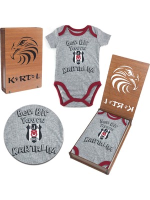 Beşiktaş Lisanslı Zıbın & Body Özel Ahşap Kutulu