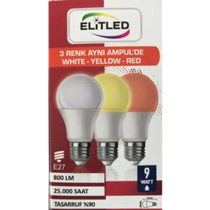 Elit LED 3ın 1ARADA 9W Ampul