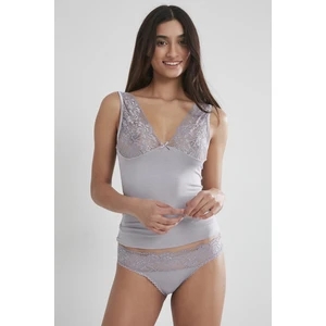 Pierre Cardin 390 Kadın Dantelli Penye Atlet Külot Kaşkorse Set - Royal