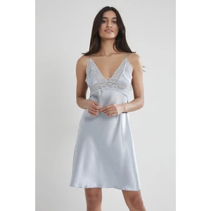 Pierre Cardin 603 Kadın Saten Dantelli Gecelik - Mist