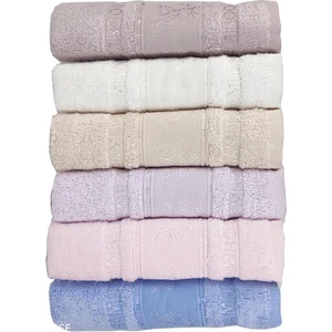 Jakarlı Bambu El Havlusu 50*90 6 Lı Paket