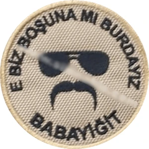 Sim Nakış E Biz Boşunamı Burdayız Babayiğit Nakış Işleme Arma Patch 8 × 8 cm