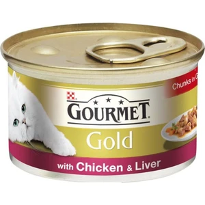 Purina Gold Gourmet Kıyılmış Konserve Tavuklu ve Ciğerli 85 gr