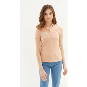U.S. Polo Assn. Kadın Pudra T-Shirt 50217832-VR042