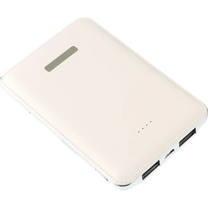 Firstwei Powerbank PB101 Beyaz 5000 Mah Slim Şık Deri Görünümlü Taşınabilir Şarj Cihazı