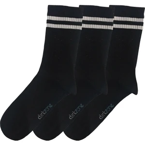 Unisex 3'lü Siyah Uzun Tenis Çorapı