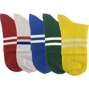 Unisex 5'li Renkli Kısa Tenis Çorapı