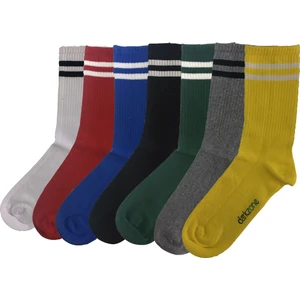 Unisex 7'li Renkli Uzun Tenis Çorapı