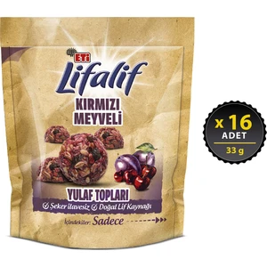 Lifalif Kırmızı Meyveli Yulaf Topları 33 g x 16 Adet