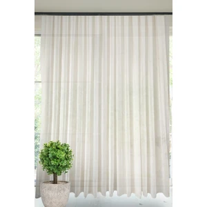 Miray Perde Çizgili Keten Tül
