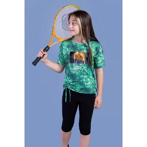 Toontoy Kids Toontoy Kız Çocuk Batik Desenli Baskılı Taytlı Takım