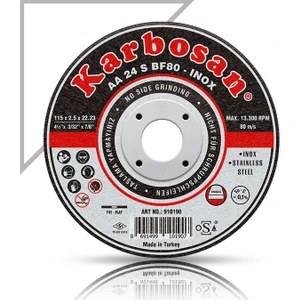 115X1.0X22.23 910380 Aa 54 R BF80 Düz Paslanmaz Çelik (Inox) Ince Kesme Taşı