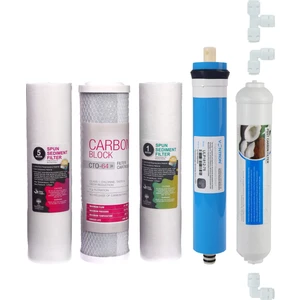 DS Natural Water Su Arıtma Cihazı Filtresi 5'li Filtre Seti Paket 5 Aşama Vontron Membran