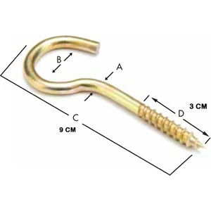 Piton Açık Kancalı Vida 23 x 150 mm