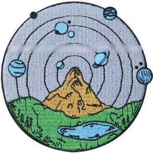 Sim Nakış Montain ve Dış Uzay Nakış Işleme Arma Patch Peç