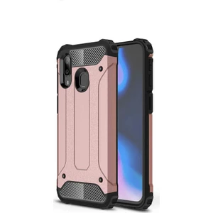 Case 4U Galaxy A40 Kılıf Military Armor Çift Katmanlı Crash Silikon Kılıf Rose Gold
