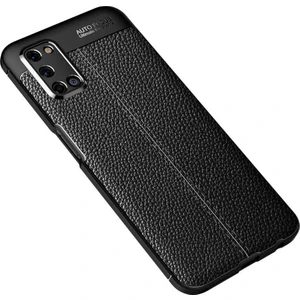Case 4U Oppo A72 Kılıf Rugan Armor Deri Görünümlü Yüksek Kalite Silikon Niss Siyah