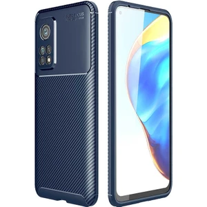 Case 4U Xiaomi Mi 10T Pro 5G Kılıf Rugged Armor Karbon Desenli Lüx Negro Silikon Arka Kapak Lacivert