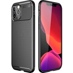 Case 4U Apple iPhone 12 Pro Max Kılıf Rugged Armor Karbon Desenli Lüx Negro Silikon Arka Kapak Siyah