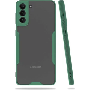 Case 4U Samsung Galaxy S21 Plus Uyumlu Kılıf Kamera Korumalı Ultra Ince Buzlu Mat Renkli Parfe Silikon Kapak Koyu Yeşil