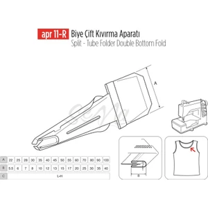 Apere Biye Çift Kıvırma Apara 60X20MM / Apr 11-R