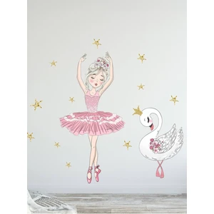 Pembe Balerin Duvar Sticker Seti