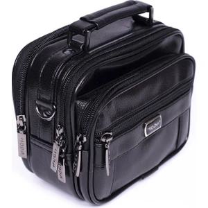 Çanta Sepetim Erkek Kasalı El ve Omuz Askılı Çanta Siyah