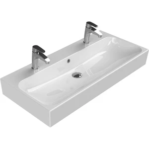 Seramik Cerastyle Pinto 100 Cm Çift Hazneli Etajerli Lavabo