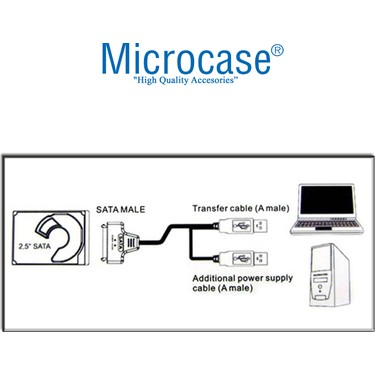 Microcase USB 2.0 To 2.5 Inç Sata Power Destekli HDD SSD Fiyatı