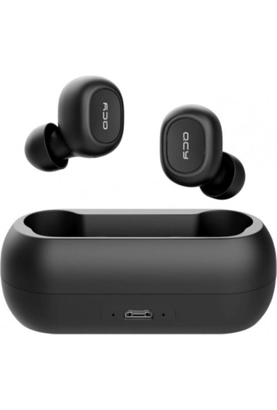QCY T1C Çift Mikrofonlu Şarj Edilebilir Bluetooth V5.0 Siyah Telefon Kulaklığı