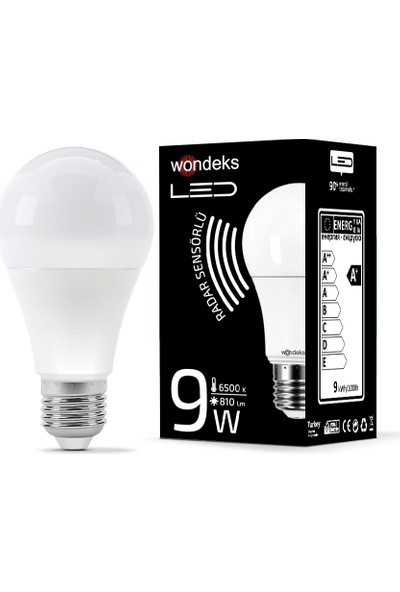 Wondeks 9W Radar Sensörlü LED Ampul (Beyaz)