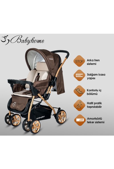 Baby Home BH-760 Gold Çift Yönlü Bebek Arabası